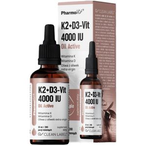 Pharmovit K2 + D3-Vit 4000 IE Olie Actief - 30 ml