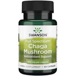 Swanson Volledig Spectrum Chaga Paddenstoel 400 mg - 60 Capsules