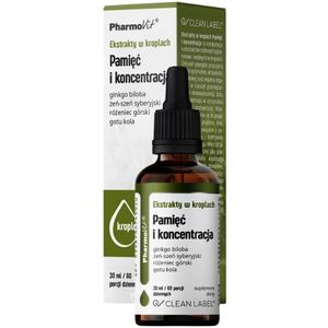 Pharmovit Extractdruppels Geheugen en Concentratie - 30 ml