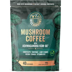 Wiseshrooms Mushroom Coffee met Ashwagandha KSM-66 - 100 g