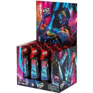 6PAK Boom Shot, Kers - Frambozensmaak - 12 stuks