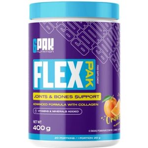6PAK Flex Pak, Gehydrolyseerd Collageen + MSM + Glucosaminesulfaat, Sinaasappelsmaak - 400 g