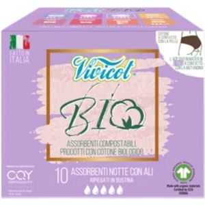 Vivicot Biologisch afbreekbare nachtpads met vleugels - 10 stuks