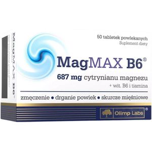 Olimp MagMAX B6 (Magnesiumcitraat 687 mg + Vit. B6 en Thiamine) - 50 tabletten