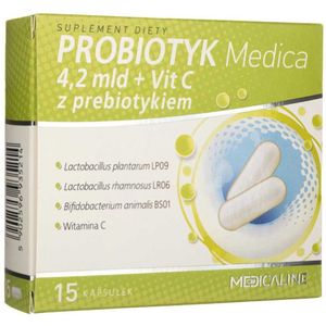 Medica Probioticuma 4,2 miljard + Vitamine C met Prebioticuma - 15 Capsules