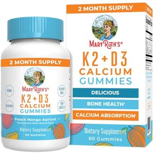 MaryRuth's K2 + D3 Calcium, Perzik-Mango-Abrikoos - 60 Gummies