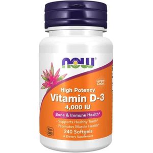 Now Foods Vitamine D3 4000 IU - 240 Capsules