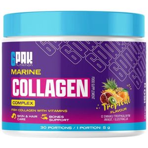 6PAK Marine Collageen Complex, Tropisch Fruit - 150 g