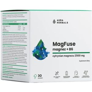 Aura Herbals MagFuse: Magnesium + B6, Mango - 30 Zakjes