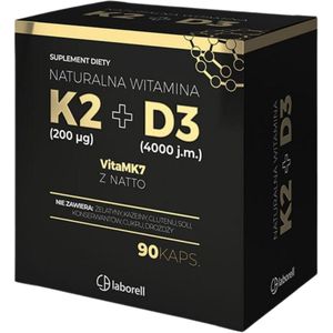 Laborell Vitamine K2 200 mcg + D3 4000 IE - 90 Capsules