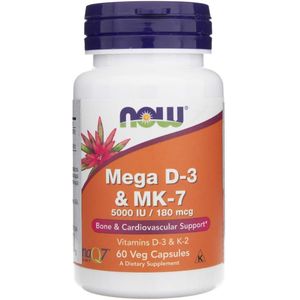 Now Foods Mega D-3 & MK-7 - 60 plantaardige capsules