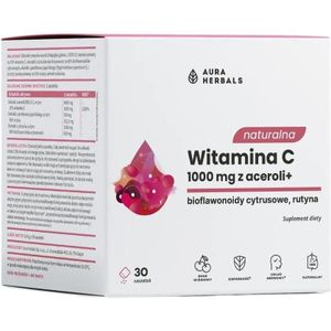 Aura Herbals Natuurlijke vitamine C 1000 mg uit Acerola, Kers - 30 Zakjes