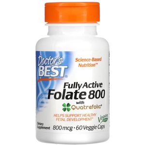 Doctor's Best Volledig actief foliumzuur 800 mcg - 60 plantaardige capsules