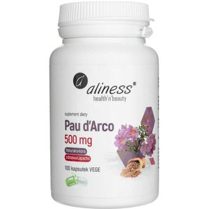 Aliness Pau d'Arco ( Lapacho schors poeder  ) 500 mg - 100 plantaardige capsules