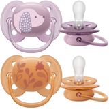 Philips Avent Ultra Zachte Fopspeen - Grijs - Siliconen - 2 Stuks
