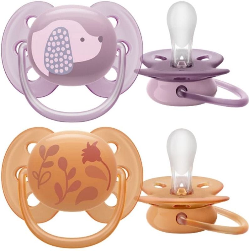 Philips Avent Ultra Zachte Fopspeen - Grijs - Siliconen - 2 Stuks