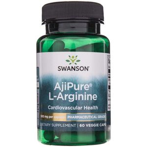 Swanson - Aminozuur - Ajipure® L-Arginine - Farmaceutische kwaliteit - 500 mg - 60 vegetarische capsules