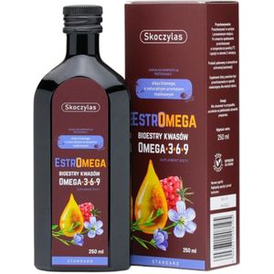 Skoczylas Estromega, Bioesters van Omega 3-6-9 Standaard Vetzuren, Framboos - 250 ml