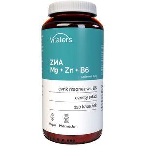 Vitaler's ZMA Mg 240 mg + Zn 15 mg + B6 10 mg - 120 Capsules