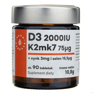 Aura Herbals Vitamine D3 2000 IU + K2 + Zink + Selenium - 90 tabletten