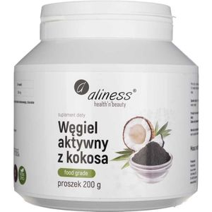 Aliness Kokosgeactiveerd houtskoolpoeder  - 200 g