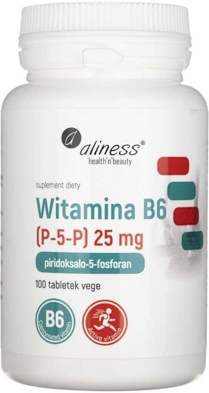 Aliness - Vitamine B6 Supplement - 100 Tabletten - Vegetarisch - Pyridoxaal-5-fosfaat