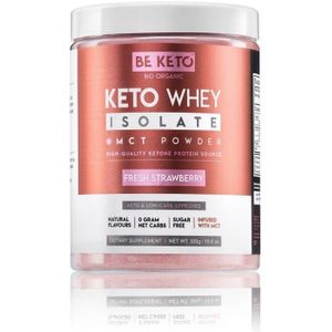 BeKeto Keto Wei Isolaat MCT poeder , verse aardbei - 300 g