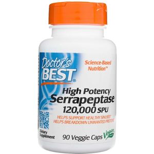 Doctor's Best Serrapeptase 120,000 SPU - 90 plantaardige capsules