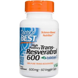 Doctor's Best Hoge potentie Trans-Resveratrol 600 mg - 60 plantaardige capsules