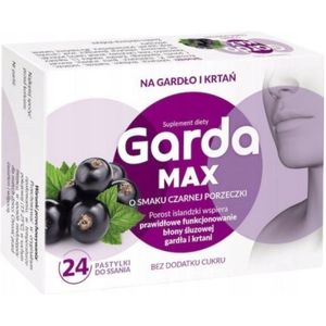 Garda MAX Zuigtabletten met IJslands mos, Zwarte bes - 24 zuigtabletten