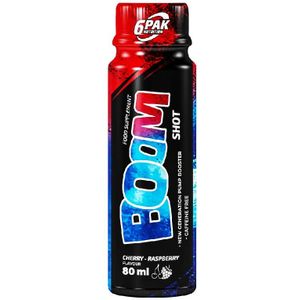 6PAK Boom Shot, Kers - Frambozensmaak - 80 ml