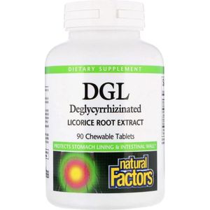 Natural Factors - DGL Deglycyrrhizinated Licorice Root Extract - Kauwtabletten - 90 stuks