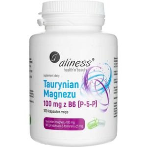 Magnesium Tauraat - 100 Capsules - Magnesiumionen 200 mg - Vitamine B6 5 mg