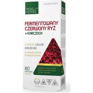 Medica Herbs Gefermenteerde Rode Rijst + Artisjok 260 mg - 80 Capsules