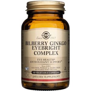 Solgar Bosbes Ginkgo Ogentroost Complex - 60 plantaardige capsules