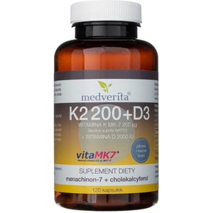 Medverita Vitamine K Vitamk7 ® 200 mcg + Vitamine D3 2000 IU - 120 Capsules