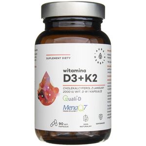 Aura Herbals Vitamine D3 2000 IU + K2 - 90 Capsules