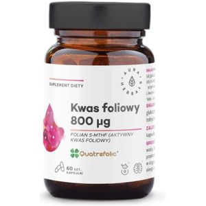 Aura Herbals Foliumzuur 800 mcg, Quatrefolic ® - 60 Capsules