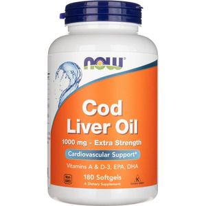 Now Foods Levertraan, Extra Sterkte 1000 mg - 180 softgels