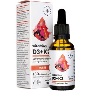 Aura Herbals Vitamine D3 4000 IU + K2mk7 FORTE, druppels - 30 ml