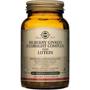 Solgar Bosbes Ginkgo Ogentroost Complex Plus Luteïne - 60 plantaardige capsules