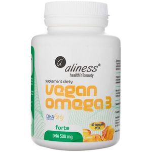 Aliness Vegan Omega 3 FORTE DHA 500 mg - 60 plantaardige capsules