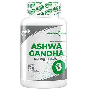 6PAK Ashwagandha 666 mg - 90 Capsules