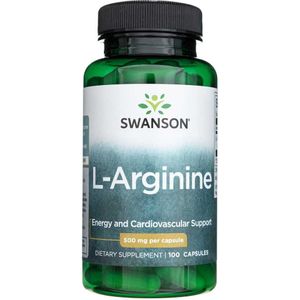 Swanson L-Arginine 500 mg - 100 Capsules