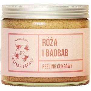 Cztery Szpaki Lichaamsscrub met roos en baobab - 250 ml