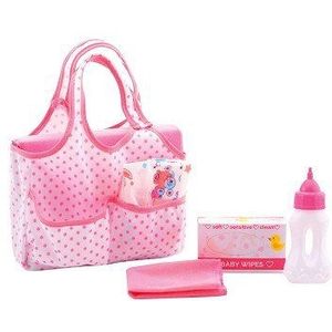 John Toys - Baby Rose - Luiertas voor pop met accessoires