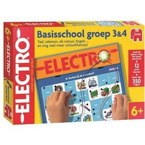 Jumbo Electro Basisschool Groep 3 & 4 - Educatief Spel | Leeftijd 6+ | 1-2 spelers | 12 kaarten met 350+ opdrachten