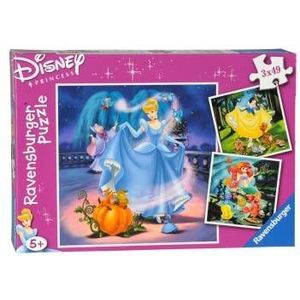Disney Princess Puzzel (3x49 stukjes)