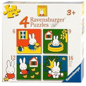 Nijntje 4-in-1 Puzzel (6, 9, 12 en 16 stukjes) - Ravensburger