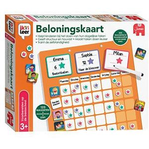 Jumbo Beloningskaart - Leerzaam hulpmiddel voor kinderen vanaf 3 jaar - Verdien sterren voor taken - Inclusief magneetbord en magneten